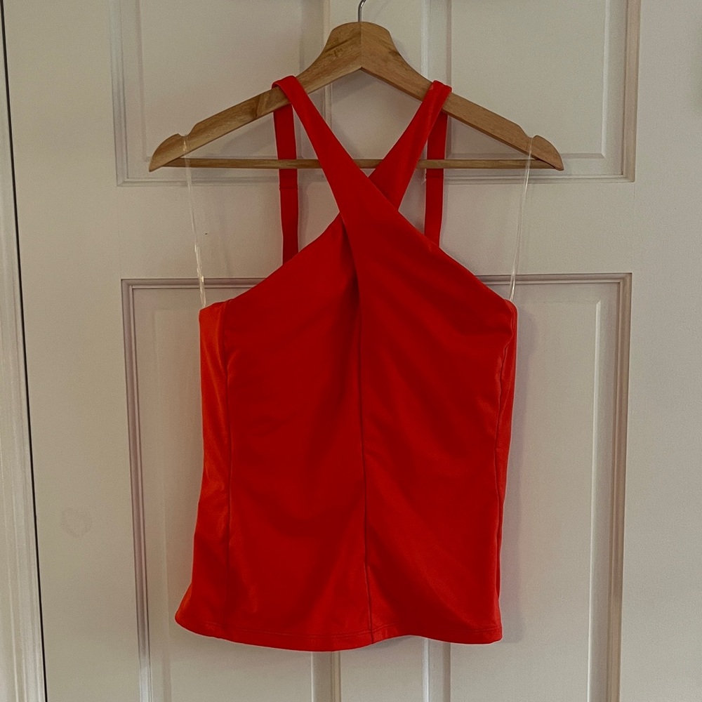 Athleta Red Cross-Front Swimsuit Top